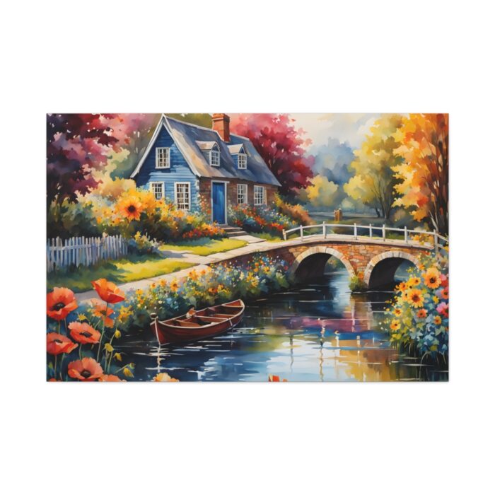 Cottage By A River Standard Canvas - Image 2