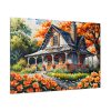 91638-155.jpg Old Fashioned Rustic Cottage in a Flower Garden Standard Canvas