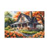 91638-156.jpg Old Fashioned Rustic Cottage in a Flower Garden Standard Canvas