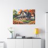 91638-157.jpg Old Fashioned Rustic Cottage in a Flower Garden Standard Canvas