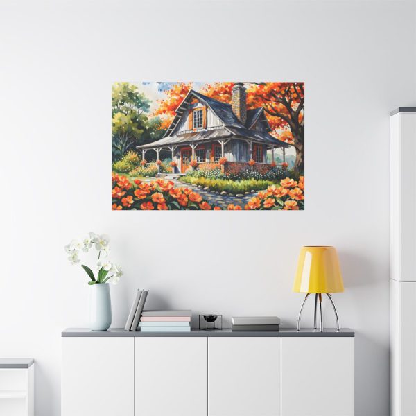 91638-157.jpg Old Fashioned Rustic Cottage in a Flower Garden Standard Canvas