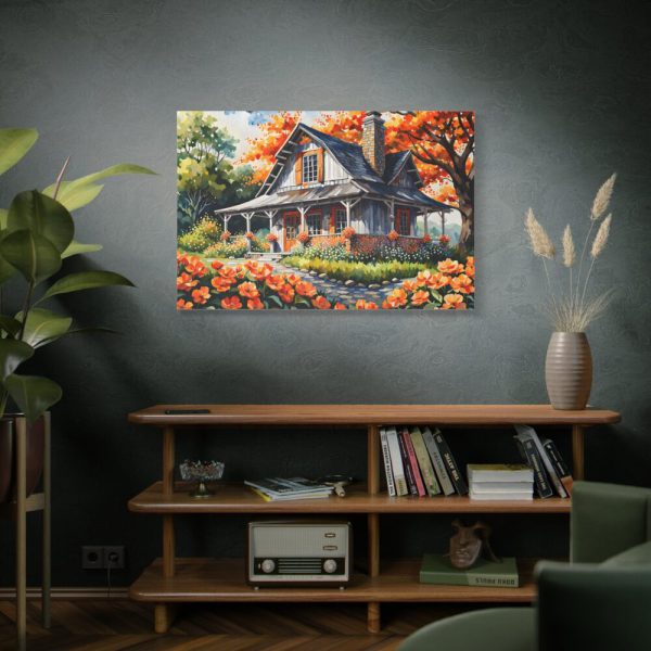 91638-159.jpg Old Fashioned Rustic Cottage in a Flower Garden Standard Canvas