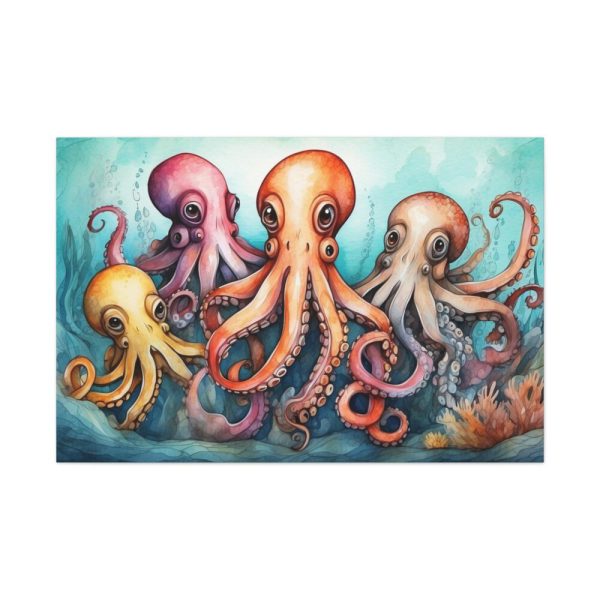 91638-201.jpg Cute Art Of Cartoon Octopuses Standard Canvas