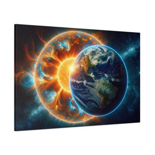 91638-365.jpg Planets Earth and Sun in Space Standard Canvas
