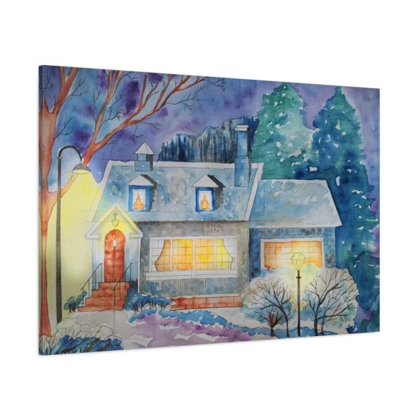 91638-40.jpg Cottage In Winter Standard Canvas