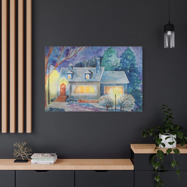 91638-43.jpg Cottage In Winter Standard Canvas