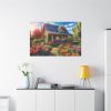 Flower Garden With Cottage Standard Canvas