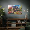 Flower Garden With Cottage Standard Canvas