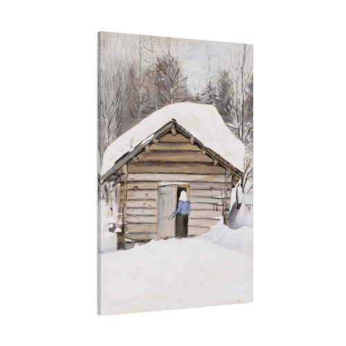 91655-20.jpg Old Woman at the Sauna Door Standard Canvas