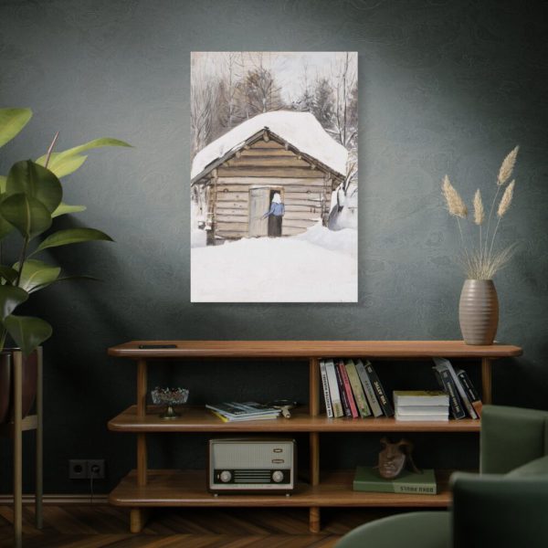 91655-24.jpg Old Woman at the Sauna Door Standard Canvas