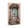 91655-50.jpg Old Door And Pink Roses Standard Canvas