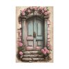 91655-51.jpg Old Door And Pink Roses Standard Canvas