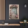 91655-53.jpg Old Door And Pink Roses Standard Canvas