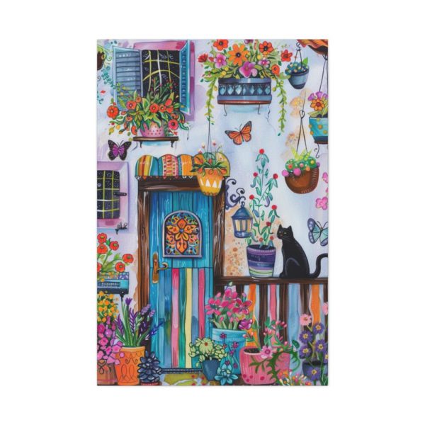 91655-56.jpg Whimsical Flowery Door Art Print Standard Canvas