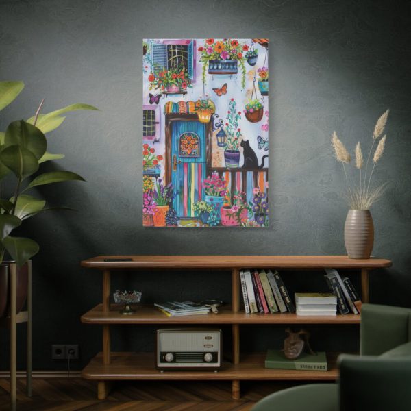 91655-59.jpg Whimsical Flowery Door Art Print Standard Canvas