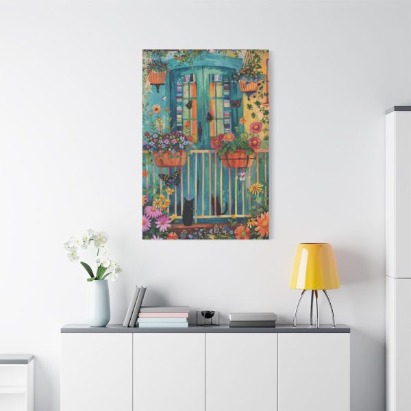 91655-62.jpg Blue Door With Black Cats Standard Canvas