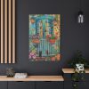91655-63.jpg Blue Door With Black Cats Standard Canvas