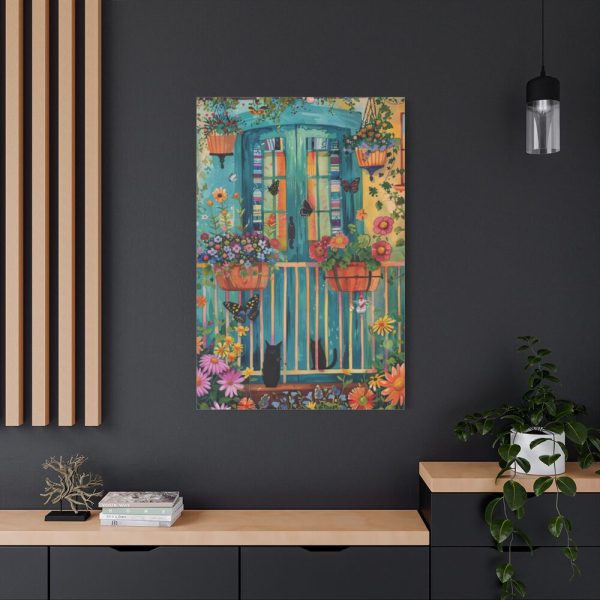91655-63.jpg Blue Door With Black Cats Standard Canvas