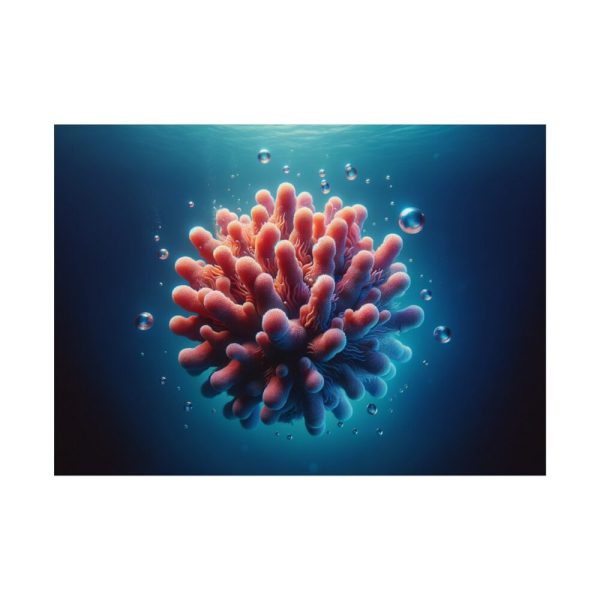 92368-10.jpg Coral With Surrounding Water Bubbles Poster