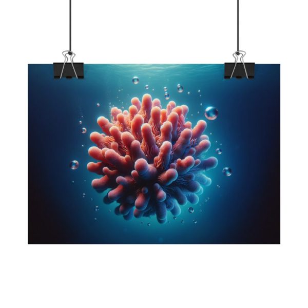 92368-11.jpg Coral With Surrounding Water Bubbles Poster