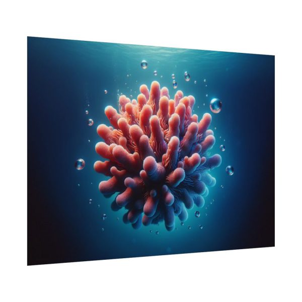 92368-12.jpg Coral With Surrounding Water Bubbles Poster
