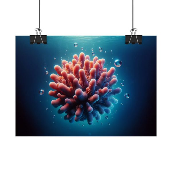 92369-11.jpg Coral With Surrounding Water Bubbles Poster