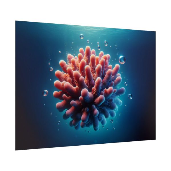 92369-12.jpg Coral With Surrounding Water Bubbles Poster