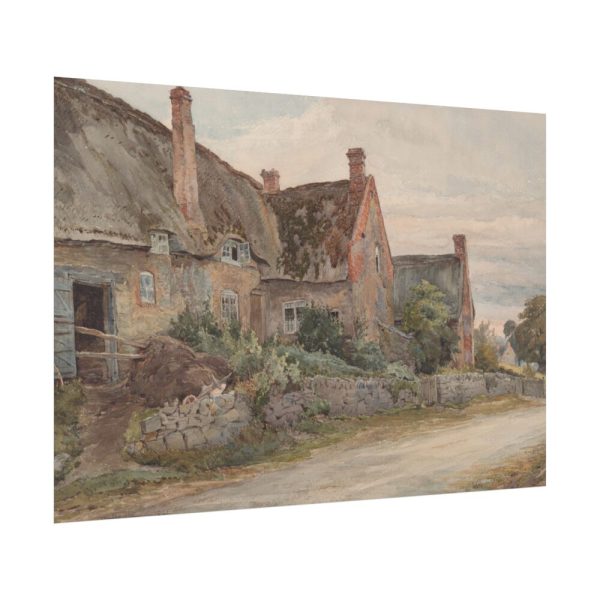 Thatched Cottage with Barn Adjoining Poster
