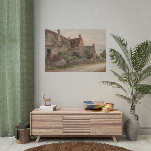 Thatched Cottage with Barn Adjoining Poster