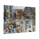Winter Snow Whimsical Landscape Art Poster - Image 3
