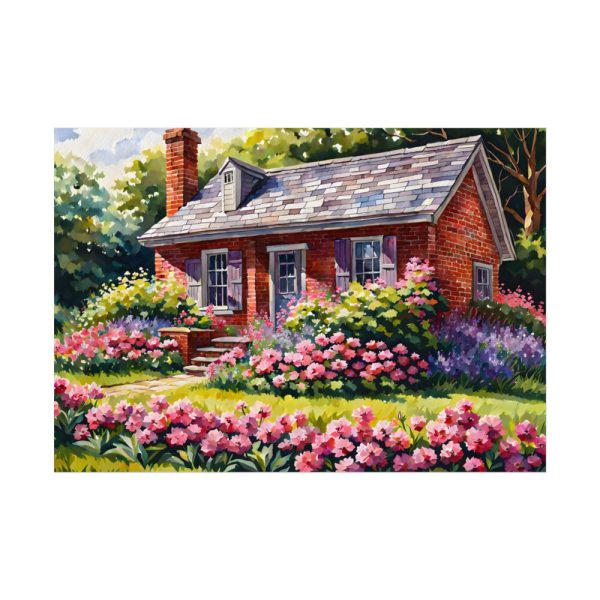92408-165.jpg Cottage Garden Pink Flowers Poster