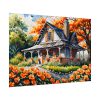 92408-172.jpg Old Fashioned Rustic Cottage in a Flower Garden Poster