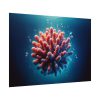 92408-212.jpg Coral With Surrounding Water Bubbles Poster