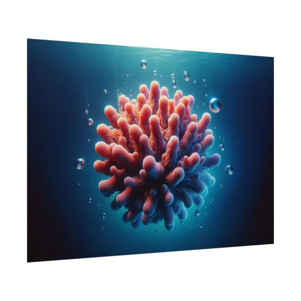 92408-212.jpg Coral With Surrounding Water Bubbles Poster