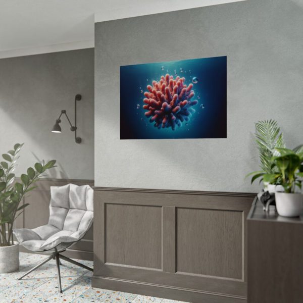 92408-214.jpg Coral With Surrounding Water Bubbles Poster