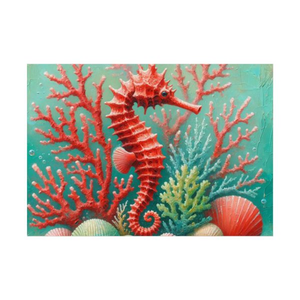 92408-215.jpg Underwater Scene With a Red Coral Reef and Seashells Poster