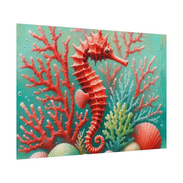 92408-217.jpg Underwater Scene With a Red Coral Reef and Seashells Poster