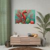 92408-218.jpg Underwater Scene With a Red Coral Reef and Seashells Poster