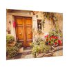 92408-262.jpg Wooden Door With Flowers in The Front Poster