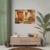 92408-263.jpg Wooden Door With Flowers in The Front Poster