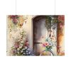Watercolor Floral Front Door Bike Poster