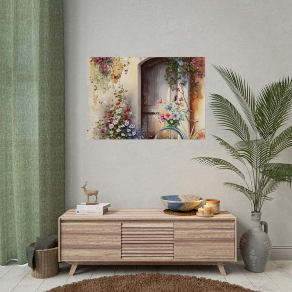 Watercolor Floral Front Door Bike Poster