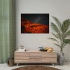 92408-328.jpg Glowing Red Mountain Under Starry Sky Poster