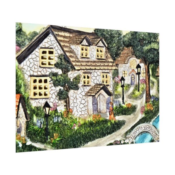 Hand Painted Clay Old Poster