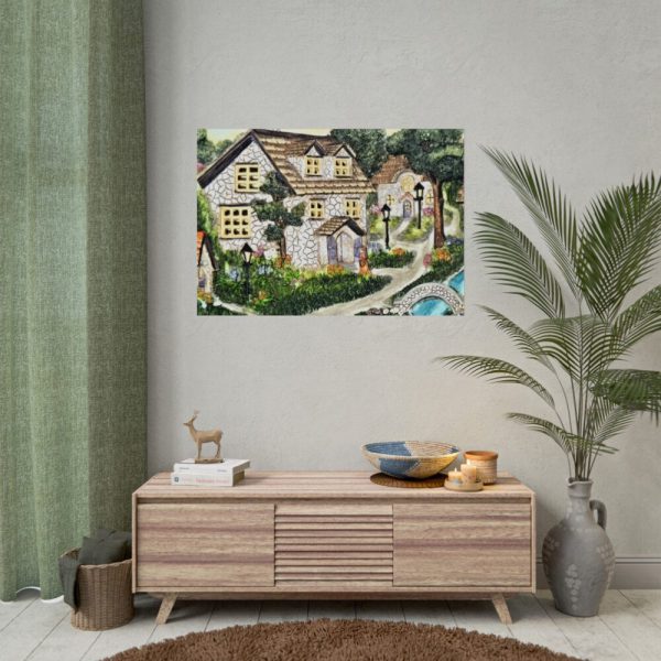 Hand Painted Clay Old Poster