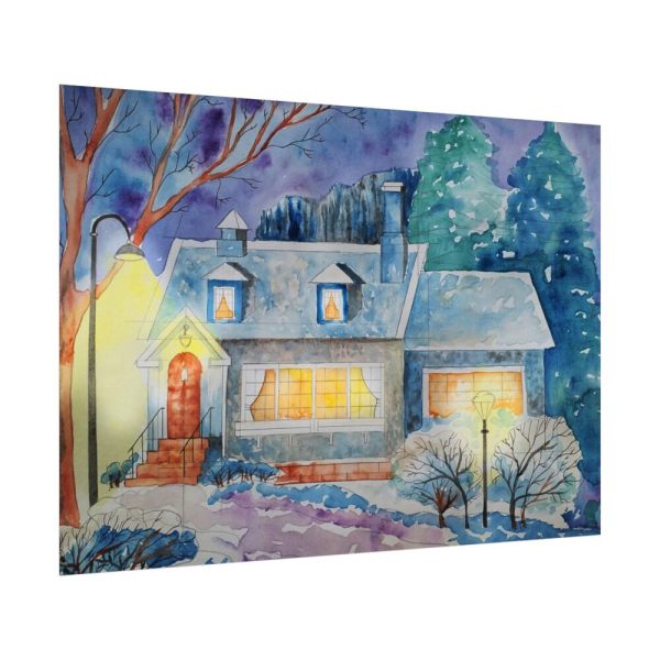 Cottage In Winter Poster