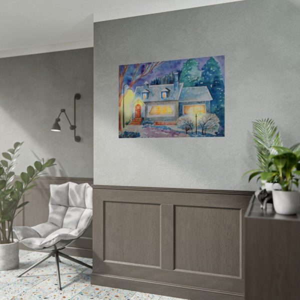 Cottage In Winter Poster