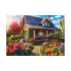 92408-50.jpg Flower Garden With Cottage Poster