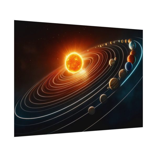 92408-507.jpg Vibrant Depiction of Solar System in Horizontal Format Poster