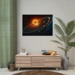 Vibrant Depiction of Solar System in Horizontal Format Poster - Image 4